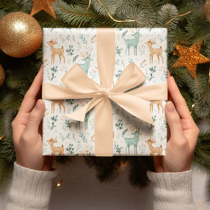 Pastel Whimsical Christmas Deers – Wrapping Paper