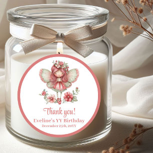 Pastel Whimsical Cute Fairy Girl Birthday Stickers