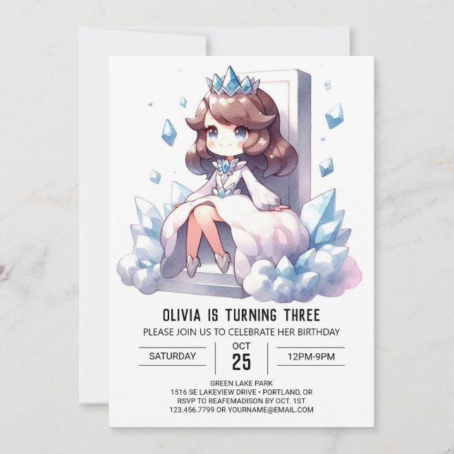 Pastel Whimsical Princess Birthday Invitation (Front)