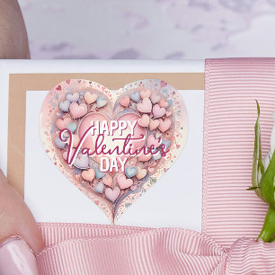 Pastel Whimsical Watercolor Heart Valentine's Day Heart Sticker