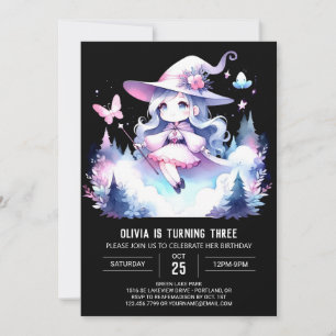 Pastel Whimsical Wizard Birthday Invitation
