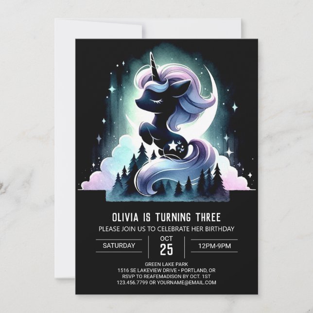 Pastel Whimsy Horse Birthday Invitation (Front)