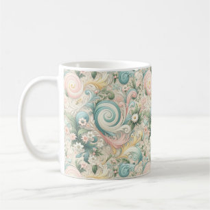 Pastel Whimsy Swirls: A Cottagecore Daydream Coffee Mug