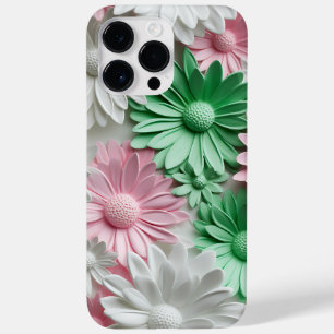 PASTEL WHITE PINK GREEN GERBERA DAISY FLOWERS Case-Mate iPhone 14 PRO MAX CASE