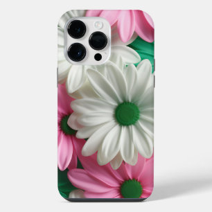 PASTEL WHITE PINK GREEN GERBERA DAISY FLOWERS iPhone 14 PRO MAX CASE