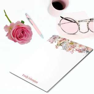 Pastel Wild Flowers Personalised Notepad