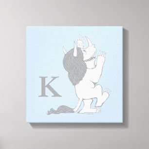 Pastel Wild Thing   Add Your Initial Canvas Print