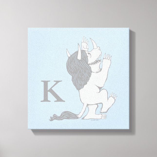 Pastel Wild Thing | Add Your Initial Canvas Print (Front)