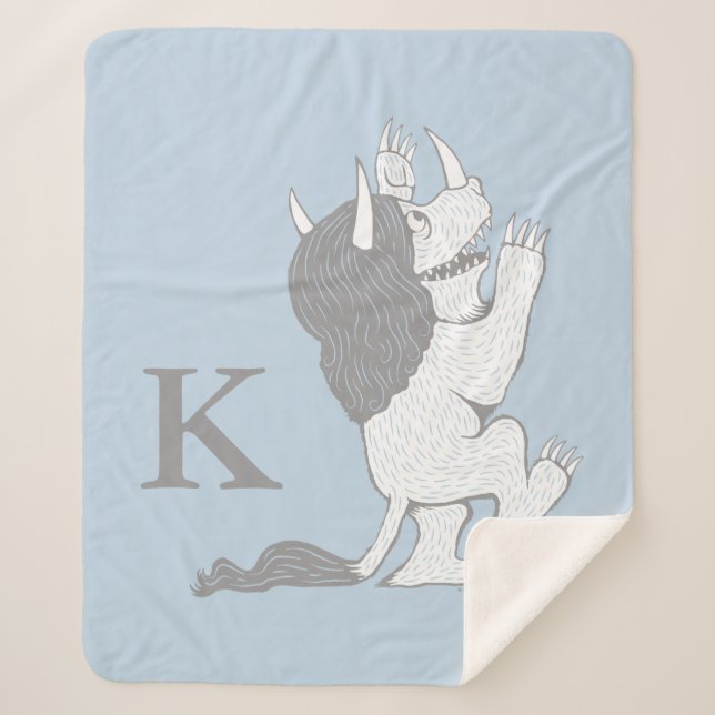 Pastel Wild Thing | Add Your Initial Sherpa Blanket (Front)