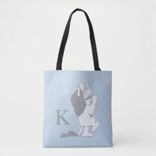 Pastel Wild Thing Add Your Initial Tote Bag