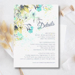 Pastel Wildflower Botanical Romance Blue Details Enclosure Card