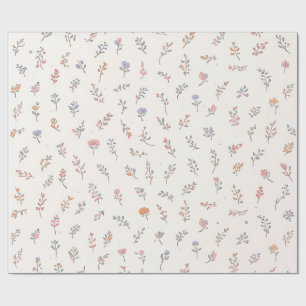 Pastel Wildflower Botanical Wrapping Paper Cute