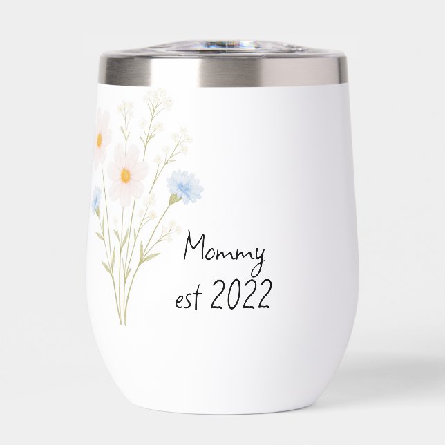 Pastel Wildflower Bouquet Personalised "Mum Est."  (Front)