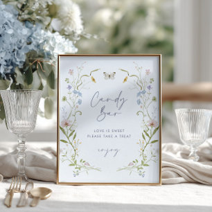 Pastel Wildflower Bridal Shower Candy Bar Poster