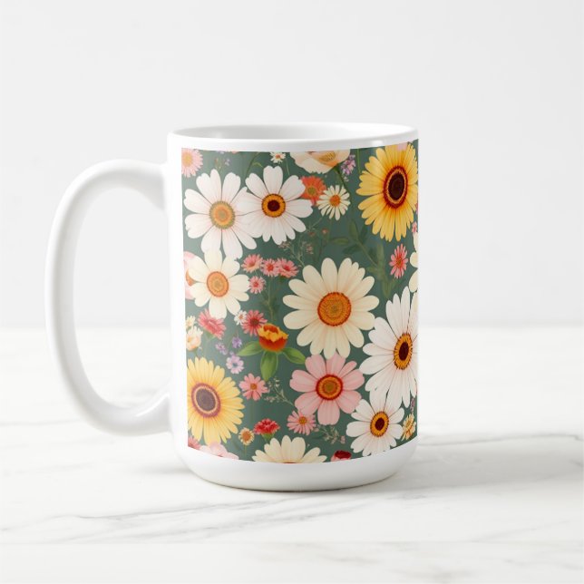 Pastel Wildflower coffee mug  (Left)