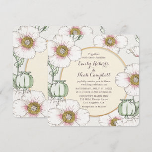 Pastel Wildflower Country Garden Wedding Invitation