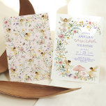 Pastel Wildflower Fairy First 1st Birthday Party Invitation<br><div class="desc">This delightful invitation features magical forest fairies,  surrounded by lush,  delicate flowers and greenery. The soft colour scheme creates a whimsical and dreamy atmosphere,  perfect for your baby girl's fairy first birthday!</div>