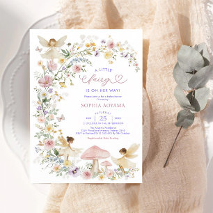 Pastel Wildflower Fairy Garden Baby Shower Invitation