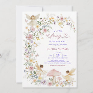 Pastel Wildflower Fairy Garden Baby Shower Invitation