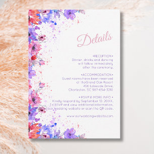 Pastel Wildflower Floral Romantic Bloom Details Enclosure Card