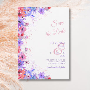 Pastel Wildflower Floral Romantic Bloom Wedding Save The Date