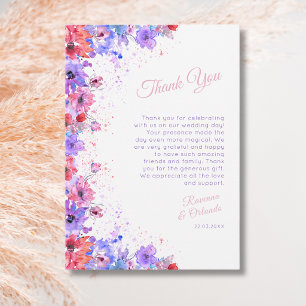Pastel Wildflower Floral Romantic Thank You Card