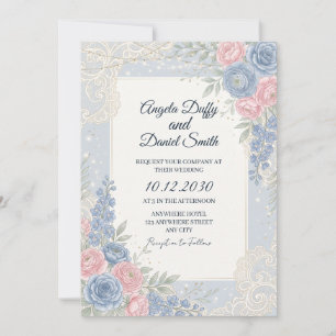 Pastel Wildflower Floral Wedding Invitation
