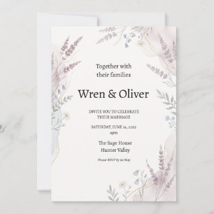 Pastel Wildflower Floral Wedding Invitation