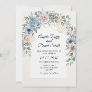 Pastel Wildflower Floral Wedding Invitation
