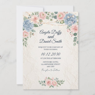 Pastel Wildflower Floral Wedding Invitation