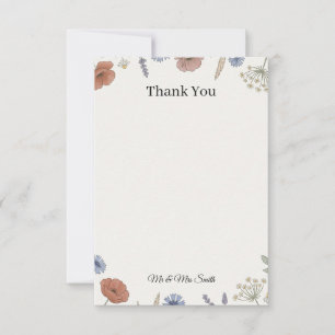 Pastel Wildflower Floral Wedding Thank You Card