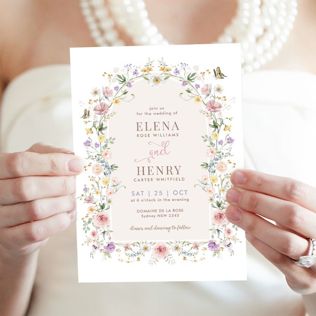 Pastel Wildflower Garden Fairytale Wedding Invitation (Creator Uploaded)