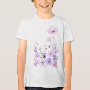 Pastel Wildflower Garden Soft Floral Bloom Tri-Blend Shirt