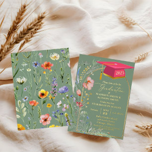 Pastel Wildflower Garden Twin Graduation Party