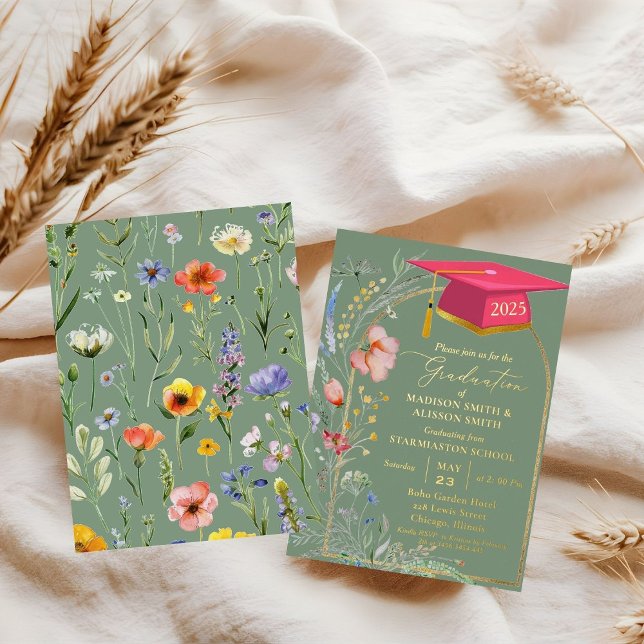 Pastel Wildflower Garden Twin Graduation Party (Creator Uploaded)