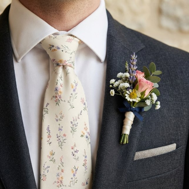 Pastel Wildflower Garden Wedding Tie (Creator Uploaded)