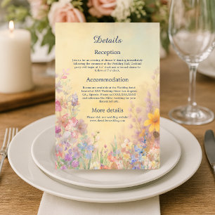 Pastel Wildflower Meadow Barn Wedding Enclosure Card