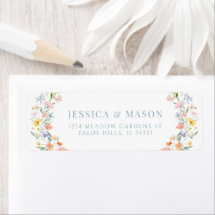 Pastel wildflower meadow flower Return Address