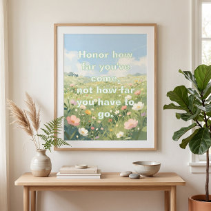 Pastel Wildflower Meadow Inspirational Quote Poster