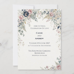 Pastel Wildflower Meadow Wedding Invitation