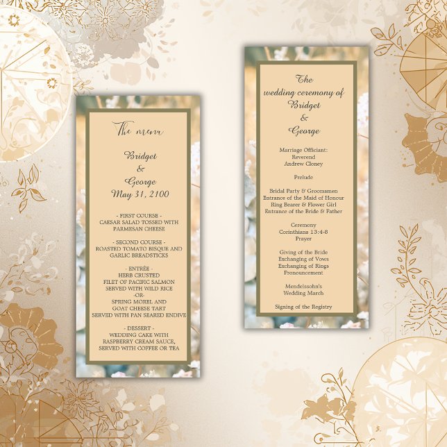 Pastel Wildflower Meadow wedding program & menu (Creator Uploaded)