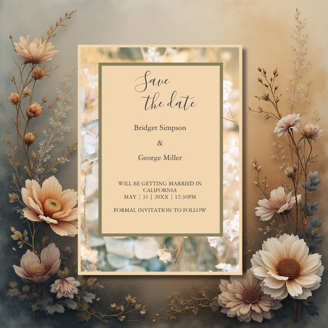 Pastel Wildflower Meadow Wedding safe the date Invitation (Creator Uploaded)