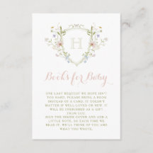 Pastel Wildflower Monogram Crest Books for Baby