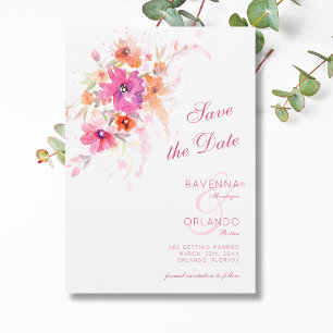 Pastel Wildflower Peony Peonies Anemones Wedding Save The Date