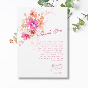 Pastel Wildflower Peony Peonies Thank You Card