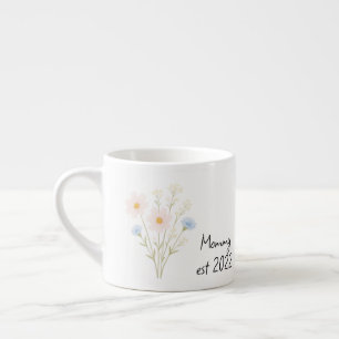 Pastel Wildflower - Personalised Mummy Est. Espresso Cup