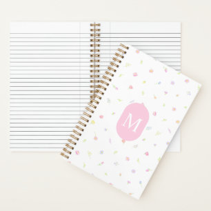 Pastel Wildflower Pink Monogram Journal Notebook