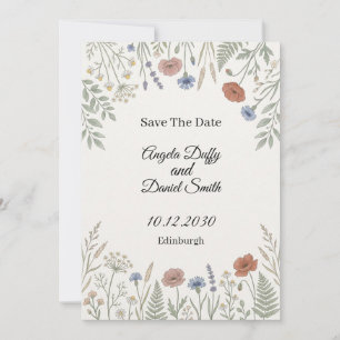 Pastel Wildflower Save the Date Card