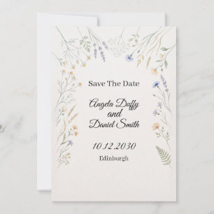 Pastel Wildflower Save the Date Card