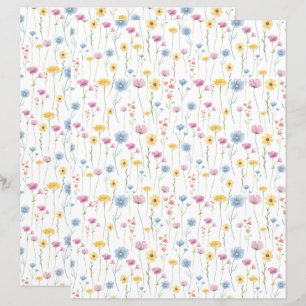 Pastel Wildflower Scrapbook Paper